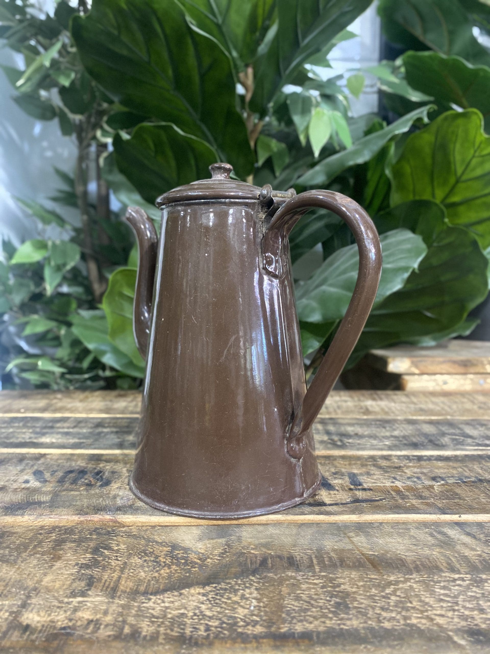 Mission Brown Coffee Pot Tin 1950’s